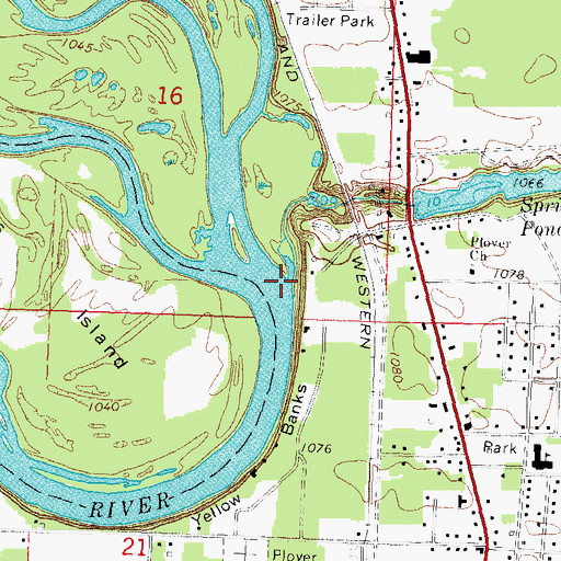 Topographic Map of Little Plover River, WI