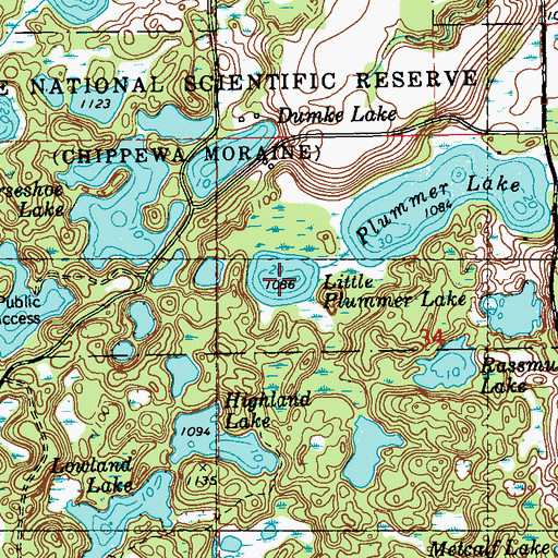 Topographic Map of Little Plummer Lake, WI