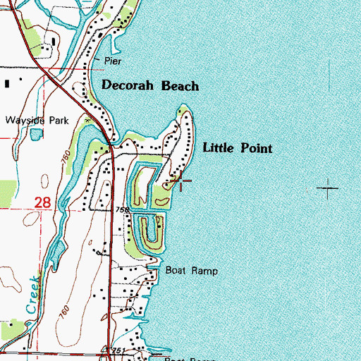 Topographic Map of Little Point, WI
