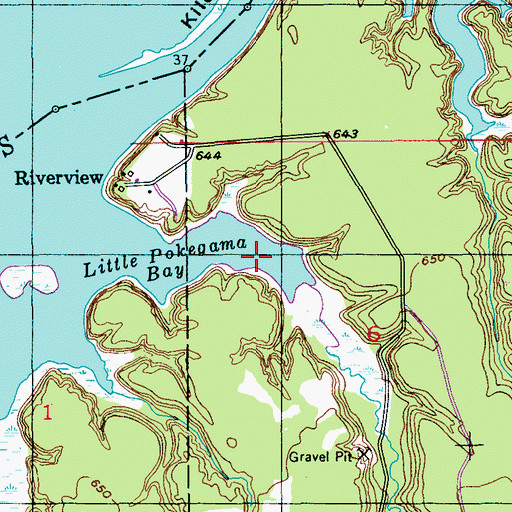 Topographic Map of Little Pokegama River, WI