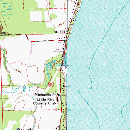 Topographic Map of Little River, WI
