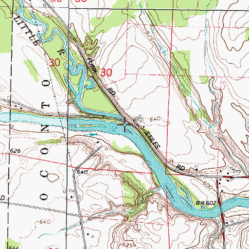 Topographic Map of Little River, WI