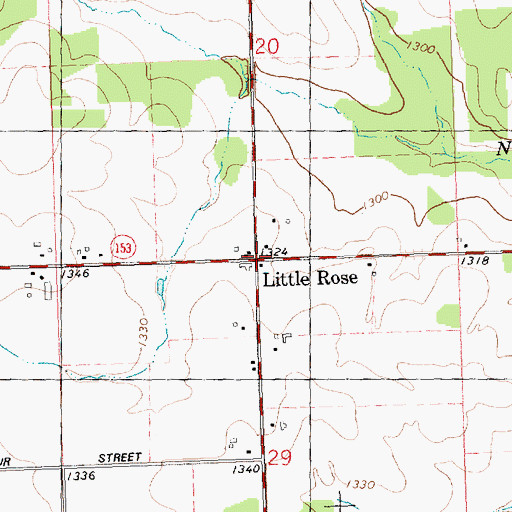 Topographic Map of Little Rose, WI