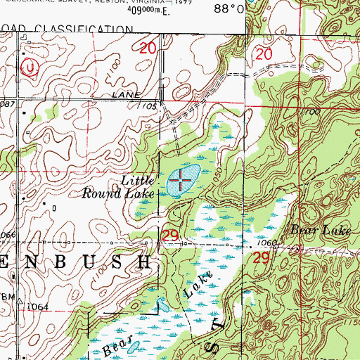 Topographic Map of Little Round Lake, WI