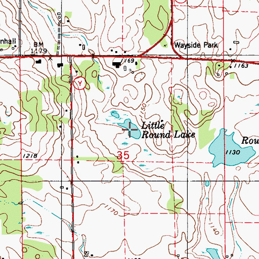 Topographic Map of Little Round Lake, WI