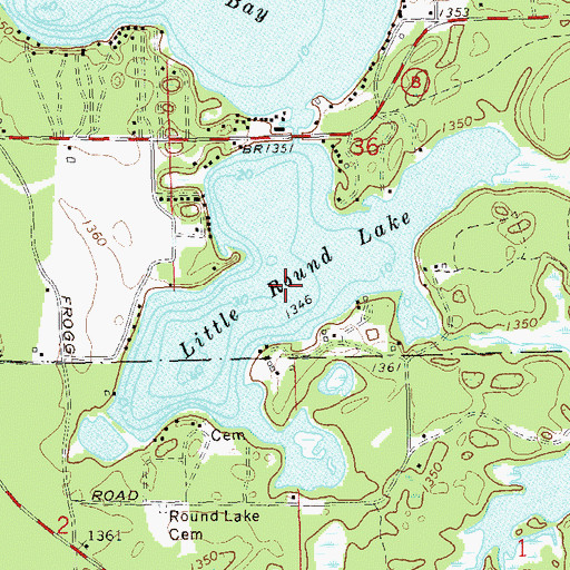 Topographic Map of Little Round Lake, WI
