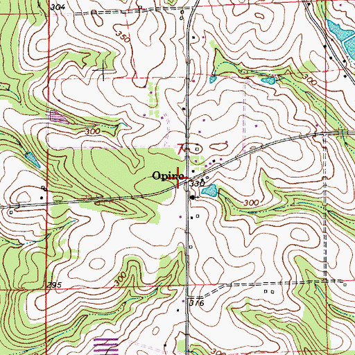 Topographic Map of Opine, AL