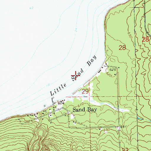 Topographic Map of Little Sand Bay, WI