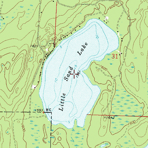 Topographic Map of Little Sand Lake, WI
