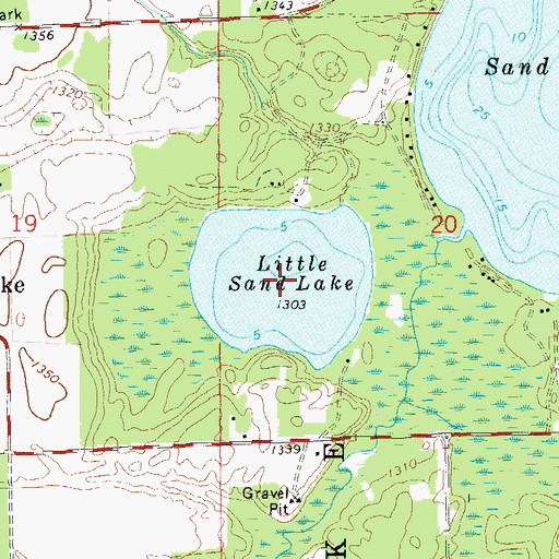 Topographic Map of Little Sand Lake, WI