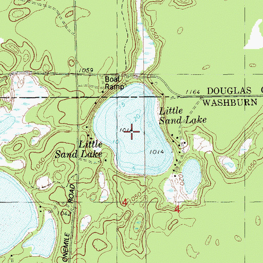 Topographic Map of Little Sand Lake, WI