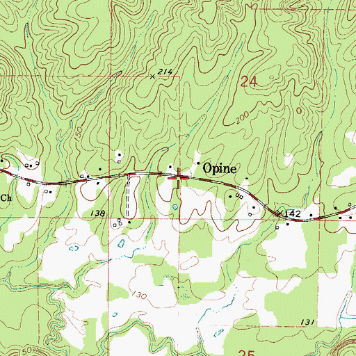 Topographic Map of Opine, AL