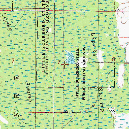 Topographic Map of Little Scarboro State Public Hunting Grounds, WI