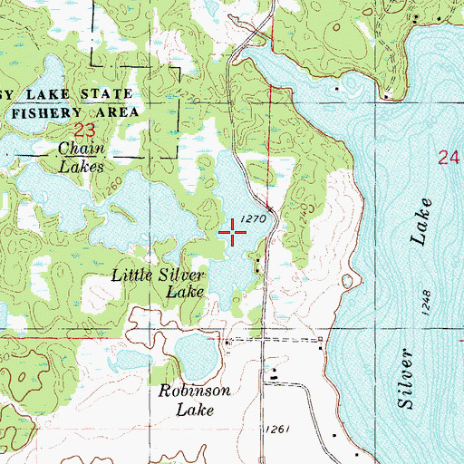 Topographic Map of Little Silver Lake, WI