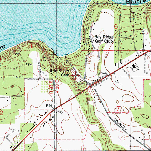 Topographic Map of Little Sister Cemetery, WI