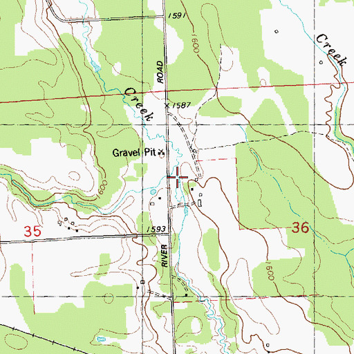 Topographic Map of Little Somo Creek, WI