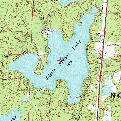 Topographic Map of Little Spider Lake, WI