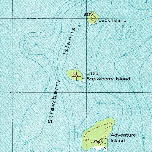 Topographic Map of Little Strawberry Island, WI