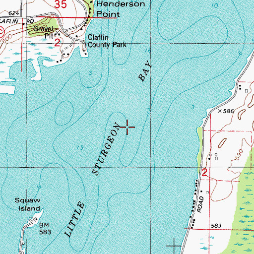 Topographic Map of Little Sturgeon Bay, WI