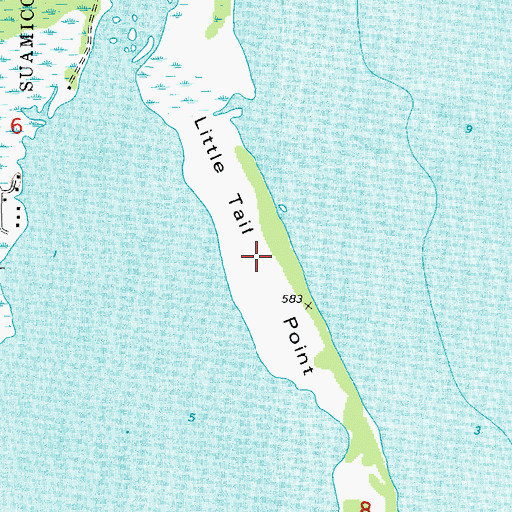 Topographic Map of Little Tail Point, WI