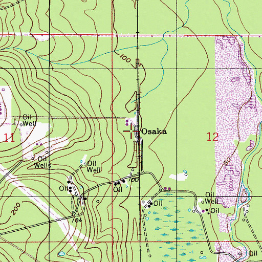 Topographic Map of Osaka, AL