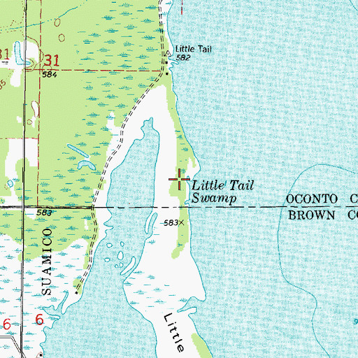 Topographic Map of Little Tail Swamp, WI