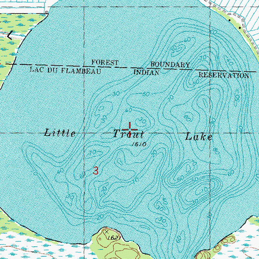 Topographic Map of Little Trout Lake, WI