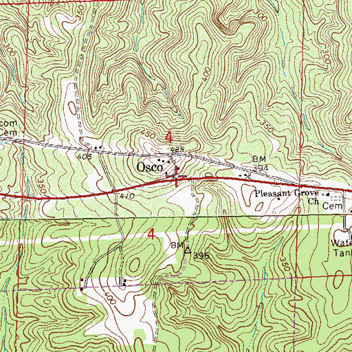 Topographic Map of Osco, AL