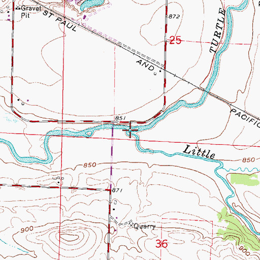 Topographic Map of Little Turtle Creek, WI