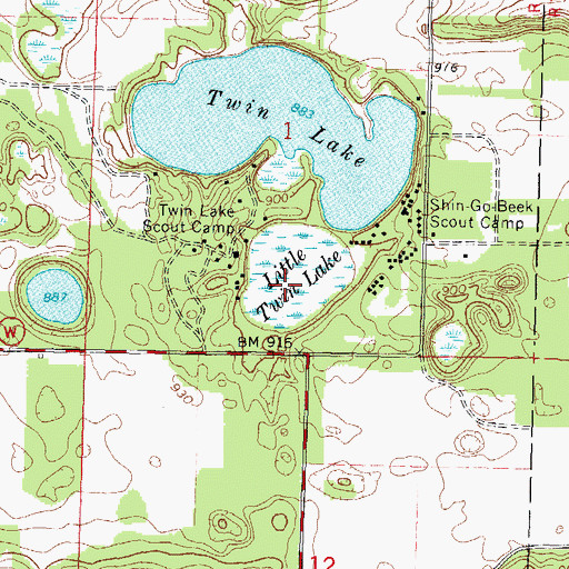 Topographic Map of Little Twin Lake, WI
