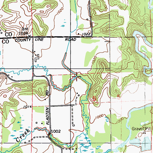 Topographic Map of Little Vance Creek, WI