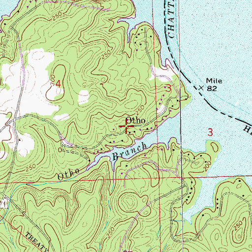 Topographic Map of Otho, AL