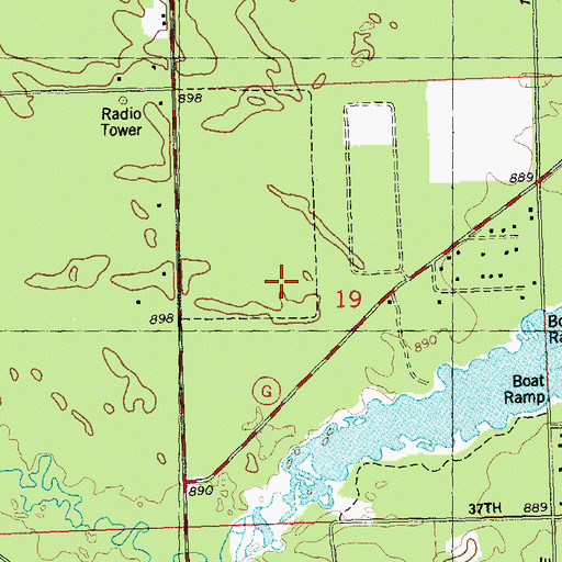 Topographic Map of Little Yellow River, WI