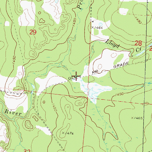 Topographic Map of Lloyd Creek, WI
