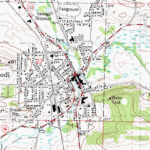 Topographic Map of Lodi, WI