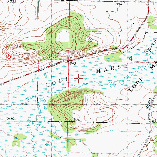 Topographic Map of Lodi Marsh, WI