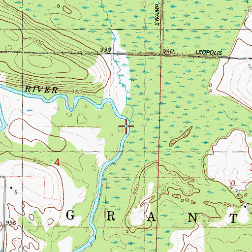Topographic Map of Logemanns Creek, WI