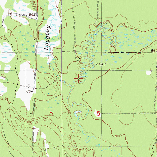 Topographic Map of Logging Creek, WI