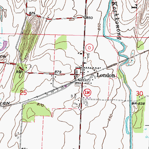 Topographic Map of London, WI