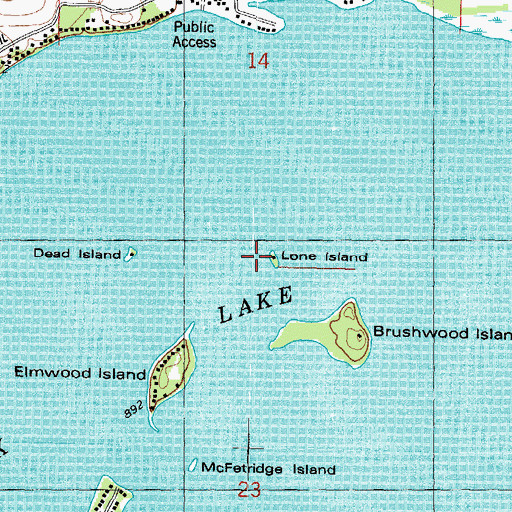 Topographic Map of Lone Island, WI
