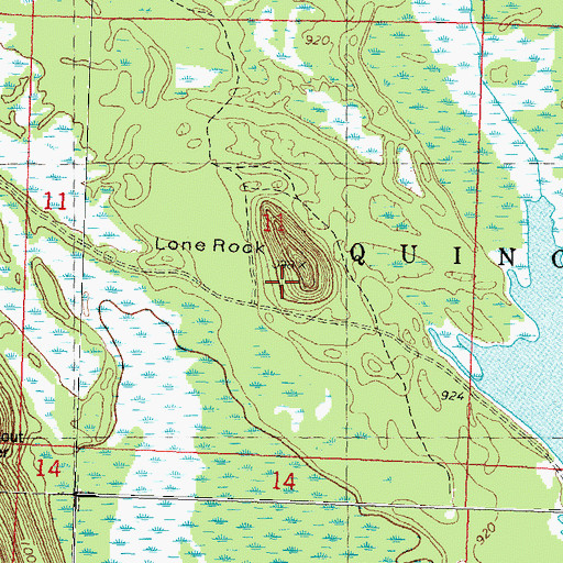 Topographic Map of Lone Rock, WI