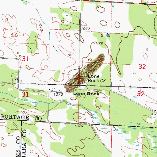 Topographic Map of Lone Rock, WI