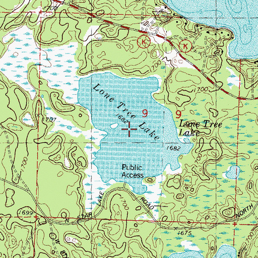 Topographic Map of Lone Tree Lake, WI