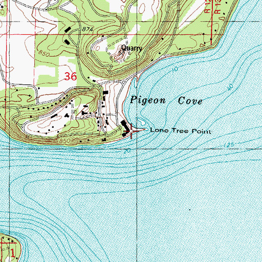 Topographic Map of Lone Tree Point, WI