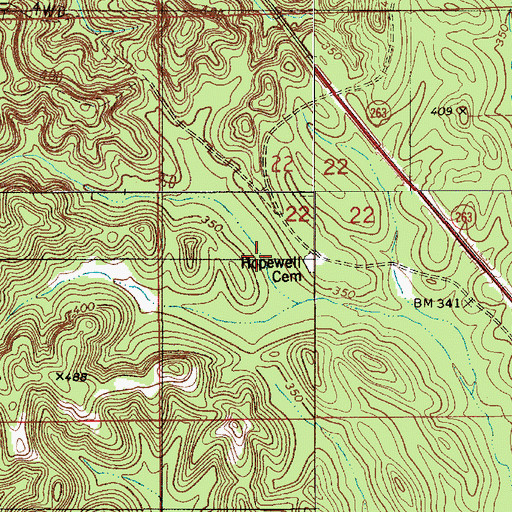 Topographic Map of Palmyra, AL