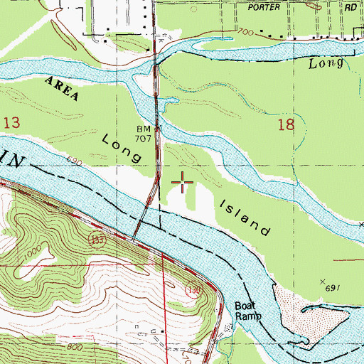Topographic Map of Long Island, WI