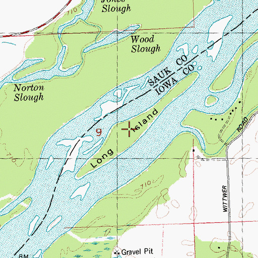 Topographic Map of Long Island, WI