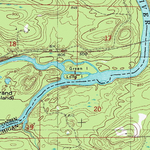 Topographic Map of Long Island, WI