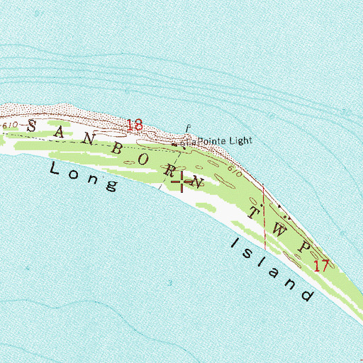 Topographic Map of Long Island, WI