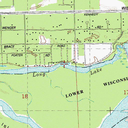 Topographic Map of Long Lake, WI